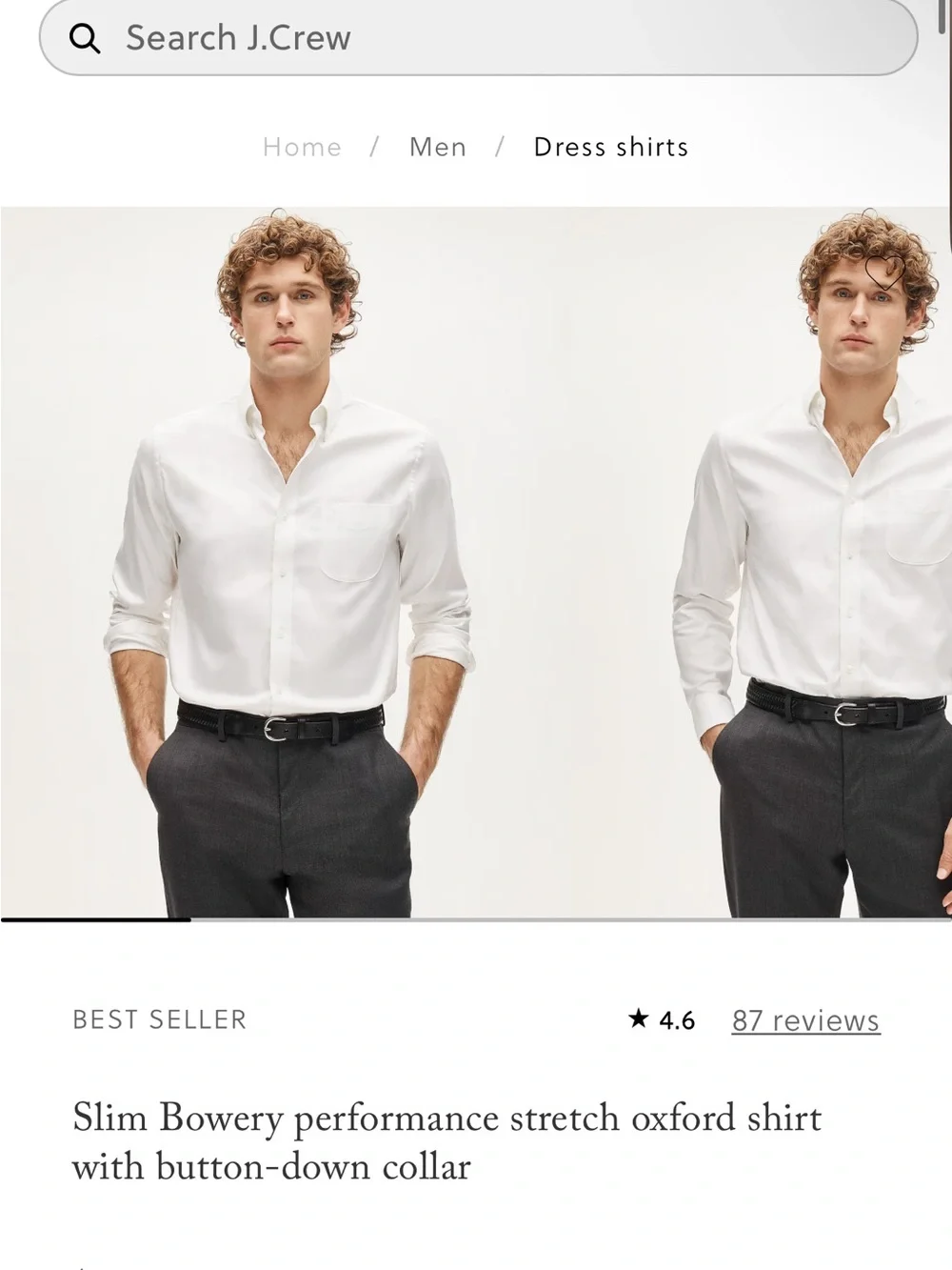 J. Crew Slim Bowery performance stretch oxford shirt with button-down collar
